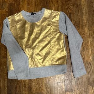 JCrew, Lightly Worn Grey Crew Neck Sweatshirt with Gold Detail - Size M